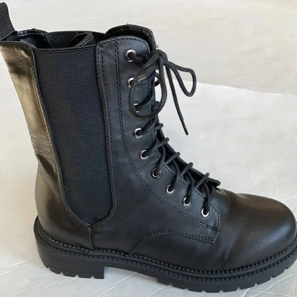 Rock & Candy lace up combat boots Black NWOT Women’s 6.5 Chunky heel - Picture 7 of 9